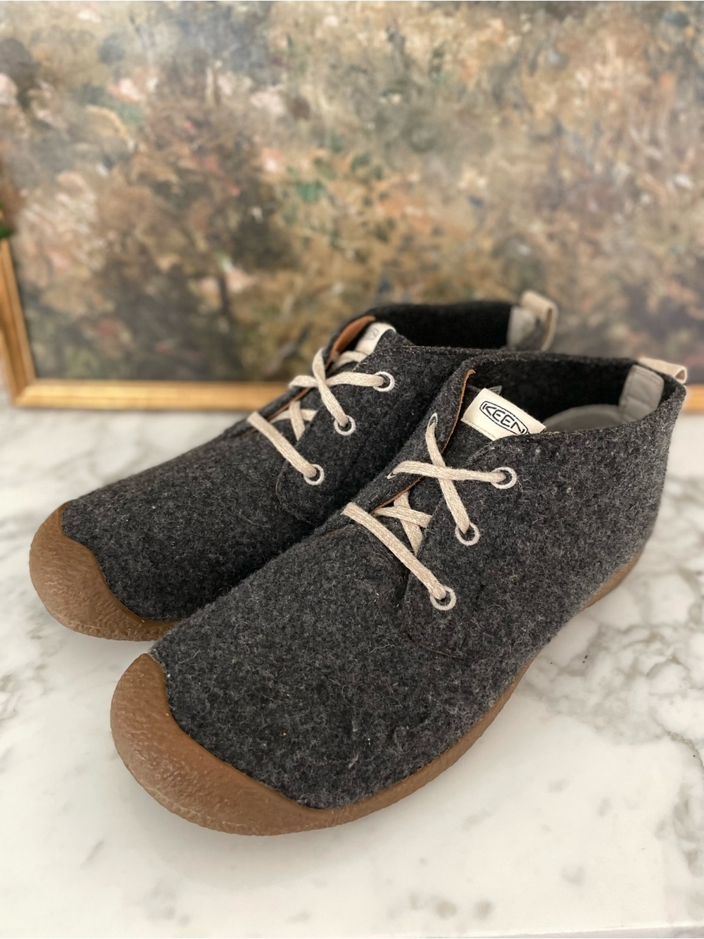 Keen Mens Mosey Chukka Boots Size 13 Gray Wool Felt Lace Up Casual Shoes Howser - Picture 3 of 9